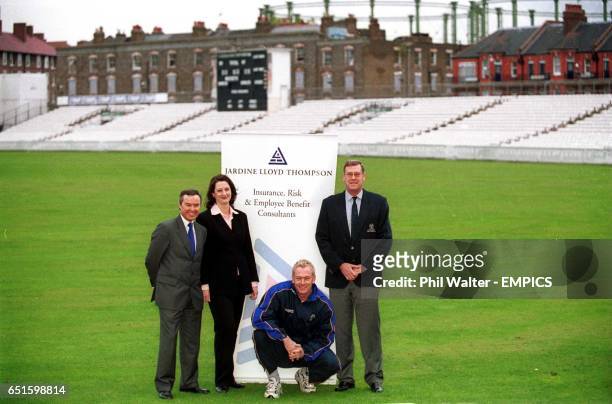 Surrey County Cricket Club's CEO Paul Sheldon and Jardine Lloyd Thompson Corporate Development Director, Duncan Howorth with Rebecca Powell,...
