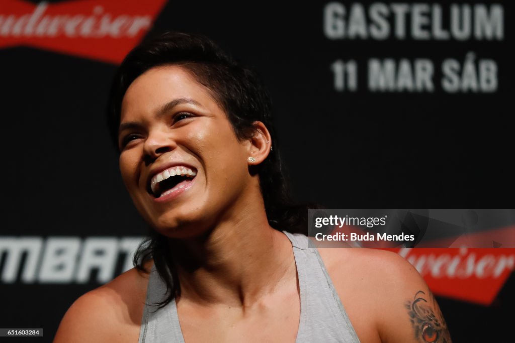 Seg Ufc UFC bantamweight champion Amanda Nunes interacts with fans during a ...