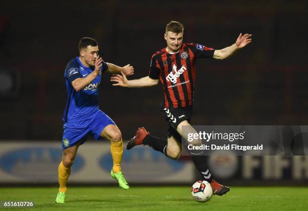 Dublin , Ireland - 10 March 2017; Jamie Doyle of Bohemians in action against Aaron Greene of Bray Wanderers during the SSE Airtricity League Premier...