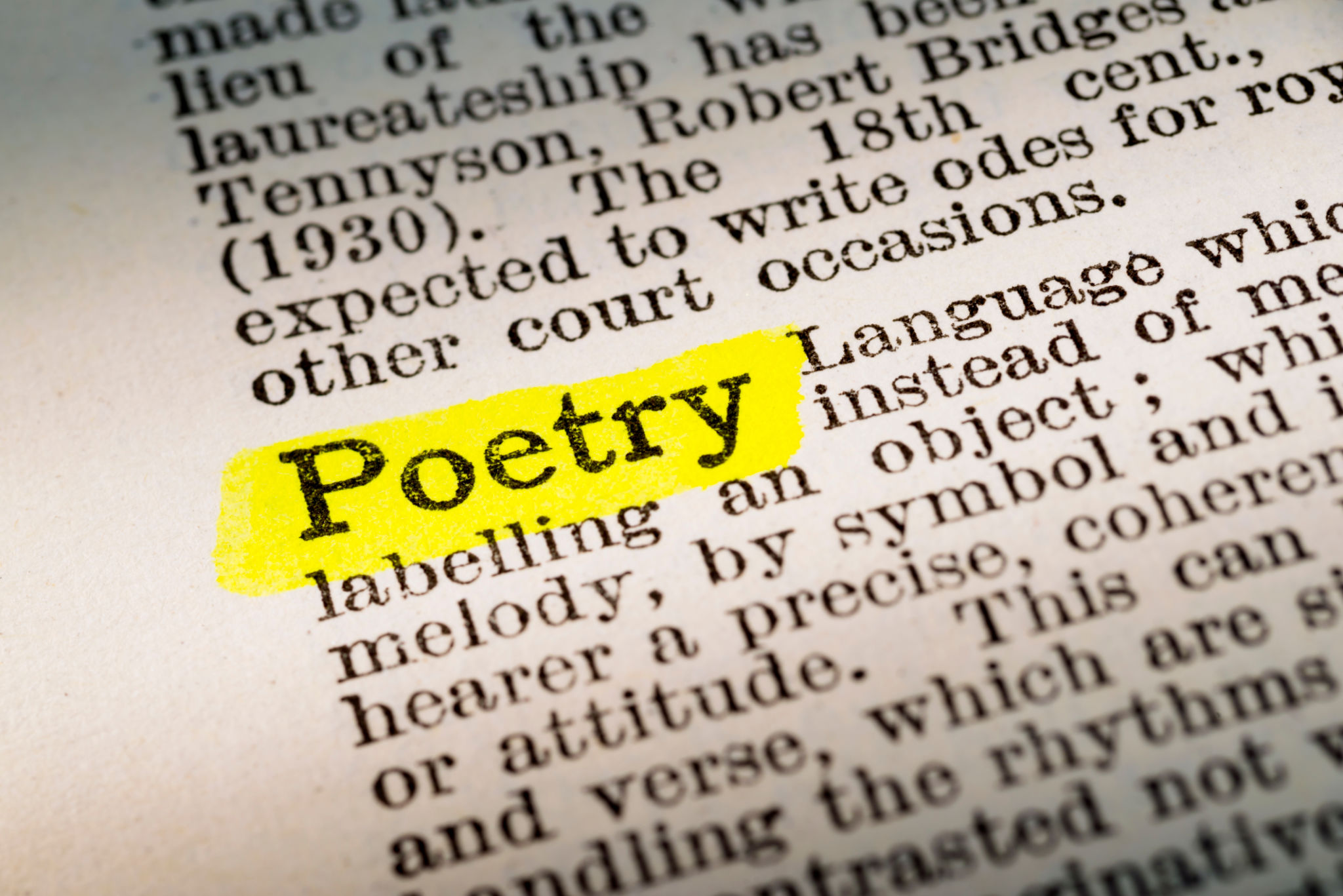 Poetry - dictionary definition highlighted Poetry - dictionary definition highlighted