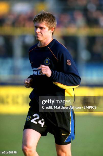 Inter Milan's Vratislav Gresko warms up before the game