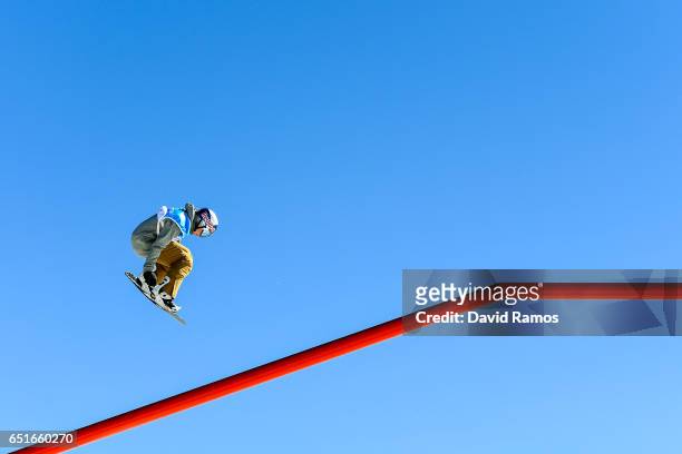 Seppe Smits of Belgium during the Men's Slopestyle Training on day three of the FIS Freestyle Ski and Snowboard World Championships 2017 on March 10,...