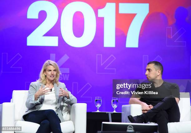 Founder and CEO of Tinder Sean Rad and artist and producer Zackary Drucker speak at Swiping Right on Inclusivity with Tinder & GLAAD @SXSW 2017 at...