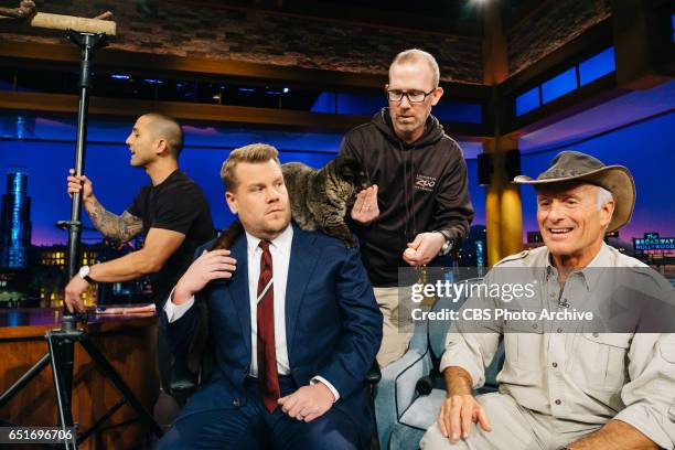 Jack Hanna, John Goodman, and Adam Pally chat with James Corden during "The Late Late Show with James Corden," Thursday, March 9, 2017 On The CBS...