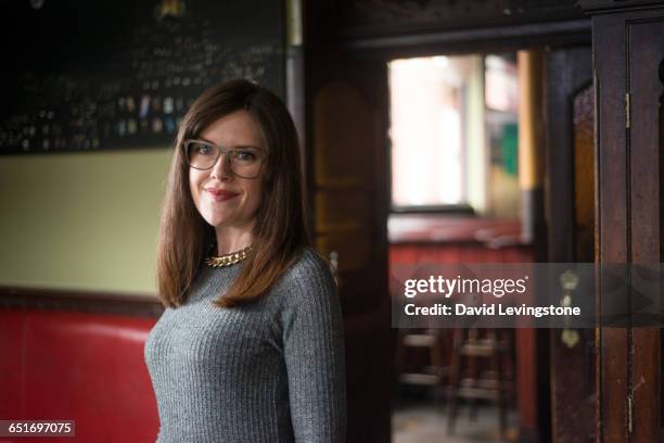 blogger portraits in irish bar - david levingstone stock pictures, royalty-free photos & images