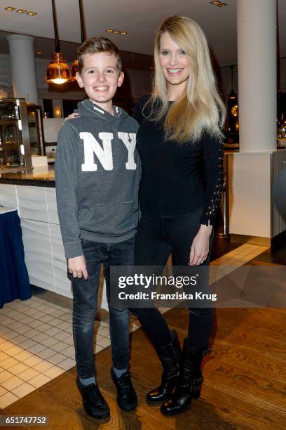 Mirja Du Mont and her son Fayn Neven du Montt attend the 'Baltic Lights' charity event on March 10, 2017 in Heringsdorf, Germany. Every year German...