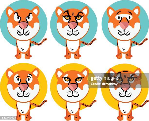 tigers - tiger face stock illustrations
