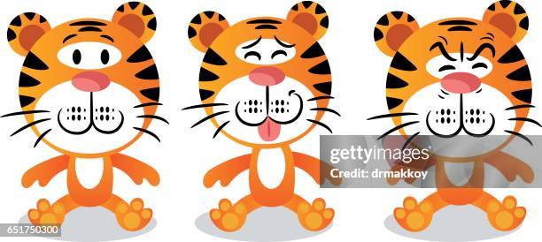 little tiger - bengal tiger pattern stock illustrations