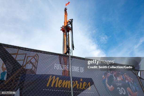 In the Mission Bay neighborhood of San Francisco, California, construction has begun on Chase Center, the new stadium for the Golden State Warriors...