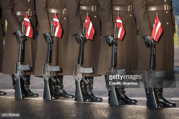 military parade - latvia imagens e fotografias de stock