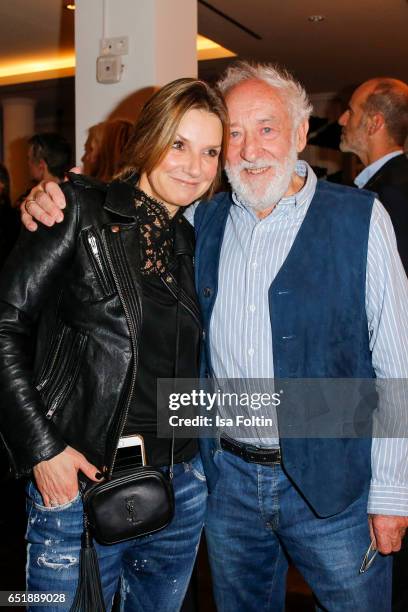 German host and singer Kim Fischer and german actor and comedian Dieter Hallervorden attend the 'Baltic Lights' charity event on March 10, 2017 in...