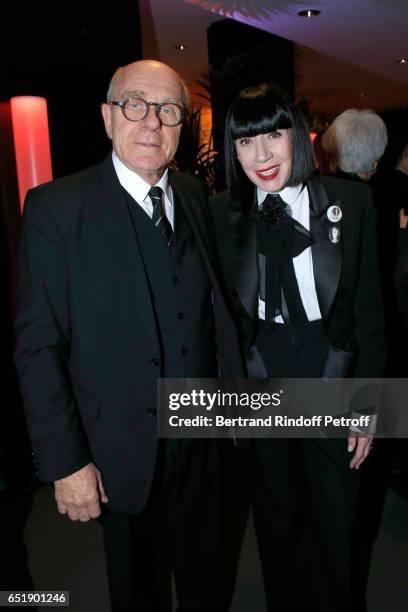 Stylist Chantal Thomass and her husband Michel Fabian attend the AROP Charity Gala, with the representation of "Carmen", at Opera Bastille on March...