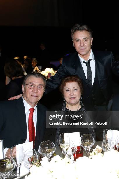 Tenor Roberto Alagna and his parents attend the AROP Charity Gala, with the representation of "Carmen", at Opera Bastille on March 10, 2017 in Paris,...