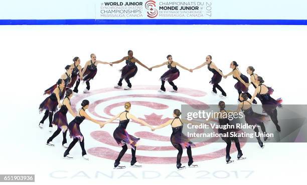 Team USA 2 perform in the Short Program during the ISU World Junior Synchronized Skating Championships at Hershey Centre on March 10, 2017 in...