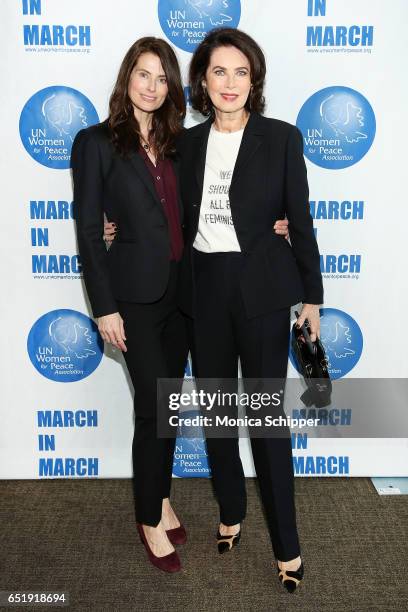 Ryan Haddon and honoree Dayle Haddon attend the 4th Annual UN Women For Peace Association Awards Luncheon at United Nations on March 10, 2017 in New...