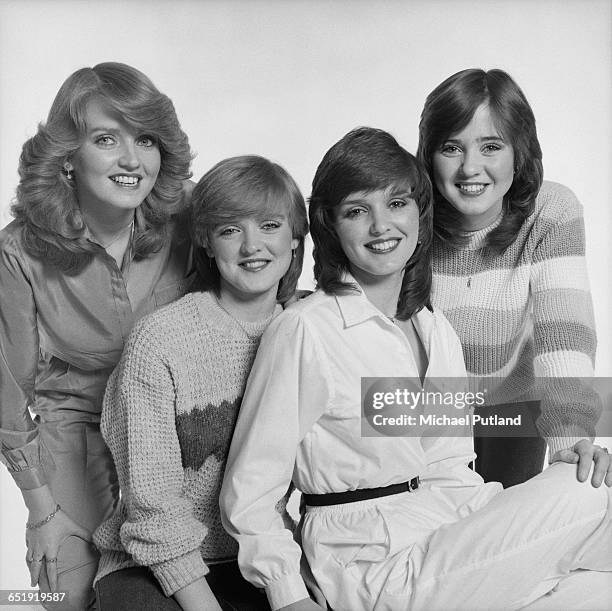 Anglo-Irish vocal group The Nolans , London, December 1980. Left to right: Linda, Bernie , Maureen and Coleen Nolan.