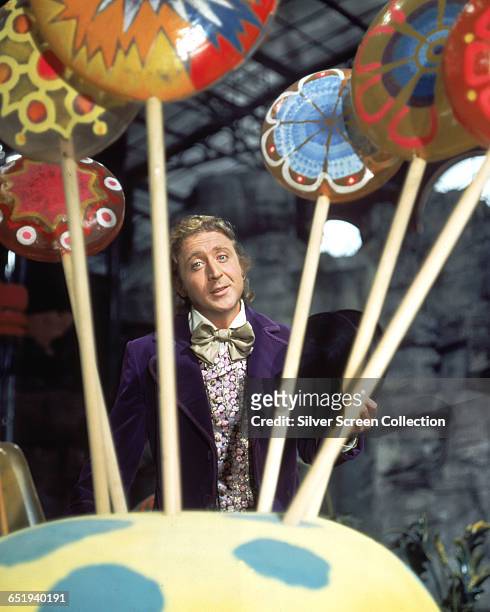American actor Gene Wilder as Willy Wonka on the set of the fantasy film 'Willy Wonka & the Chocolate Factory', based on the book by Roald Dahl, 1971.