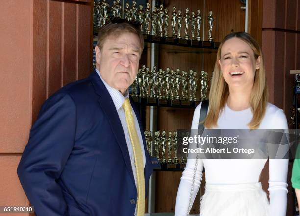 Actor John Goodman and Actress Brie Larson at John Goodman's Star Ceremony held On The Hollywood Walk Of Fame on March 10, 2017 in Hollywood,...