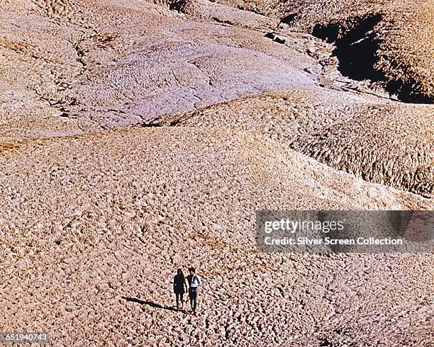 Mark Frechette as Mark and Daria Halprin as Daria in the film 'Zabriskie Point', written and directed by Michelangelo Antonioni, 1970.