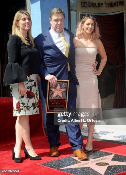 Annabeth Goodman, actor John Goodman and daughter Molly Goodman at John Goodman's star ceremony held on The Hollywood Walk of Fame on March 10, 2017...