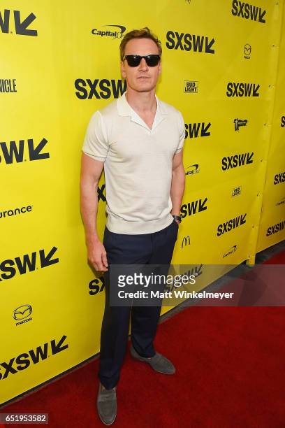 Actor Michael Fassbender attends the "Song To Song" premiere 2017 SXSW Conference and Festivals at Paramount Theatre on March 10, 2017 in Austin,...