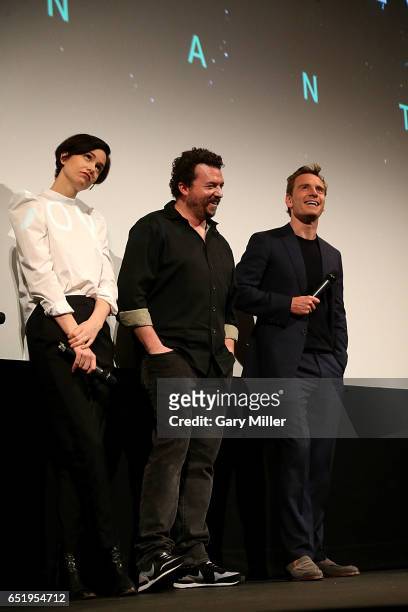 Katherine Waterston, Danny McBride and Michael Fassbender attend a screening of the 1979 film Alien with previews of the new Alien Covenant at the...