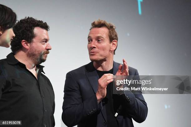 Actors Danny McBride and Michael Fassbender attend the "Alien" premiere 2017 SXSW Conference and Festivals on March 10, 2017 in Austin, Texas.