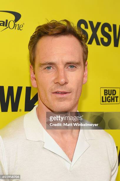 Actor Michael Fassbender attends the "Song To Song" premiere 2017 SXSW Conference and Festivals at Paramount Theatre on March 10, 2017 in Austin,...