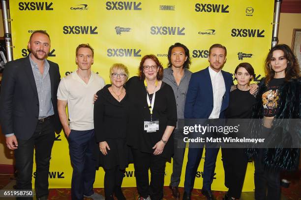 Producer Nicolas Gonda, actor Michael Fassbender, producer Sarah Green, SXSW Film Festival Director Janet Pierson, producer Ken Kao, actors Ryan...