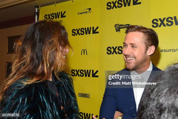 Actress Berenice Marlohe and Ryan Gosling attend the "Song To Song" premiere 2017 SXSW Conference and Festivals at Paramount Theatre on March 10,...