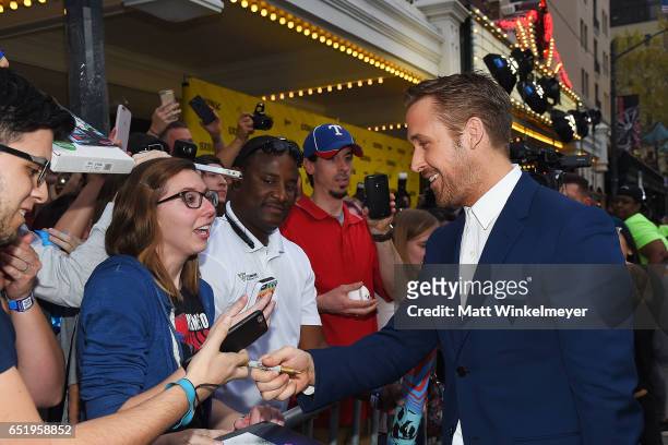 Actor Ryan Gosling attends the "Song To Song" premiere 2017 SXSW Conference and Festivals at Paramount Theatre on March 10, 2017 in Austin, Texas.