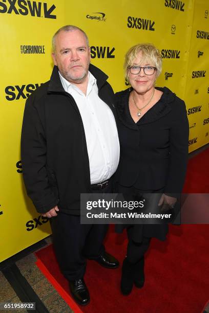 Musician Hugo Burnham and producer Sarah Green attend the "Song To Song" premiere 2017 SXSW Conference and Festivals at Paramount Theatre on March...