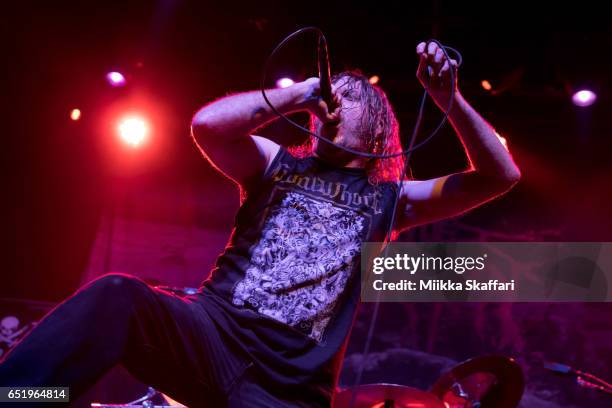 Vocalist Travis Ryan of Cattle Decapitation performs at The Fillmore on March 10, 2017 in San Francisco, California.