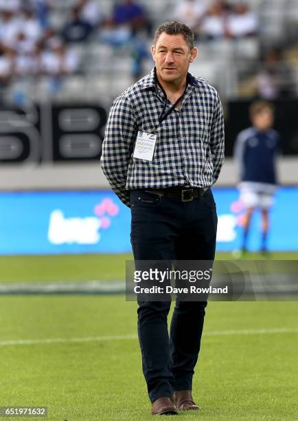 Mark Hammett, head coach of the Highlanders before the round three Super Rugby match between the Blues and the Highlanders at Eden Park on March 11,...