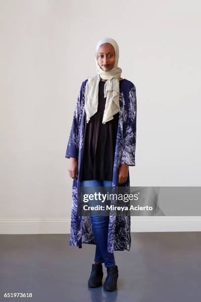 young muslim woman in studio setting - hijab stock pictures, royalty-free photos & images