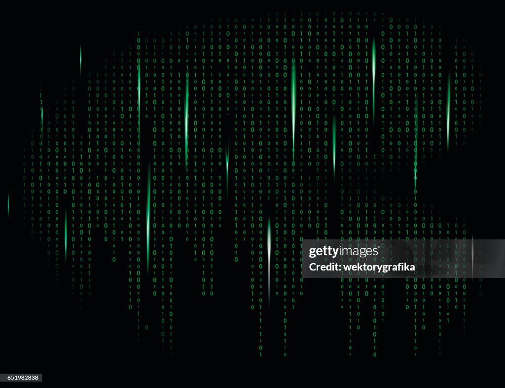Binary Code Zero One Matrix Green Background Beautiful Banner Wallpaper  High-Res Vector Graphic - Getty Images