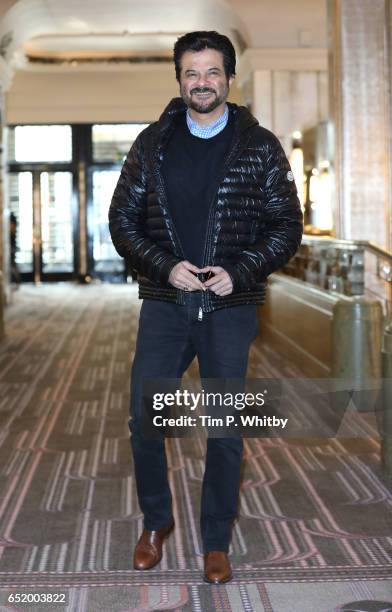 Bollywood Star Anil Kapoor attends a photocall for the Bollywood comedy 'Mubarakan' on March 11, 2017 at the Sheraton Park Lane Hotel in London,...