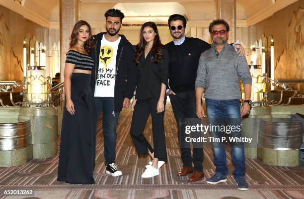 Bollywood Stars Ileana D'Cruz, Arjun Kapoor, Athiya Shetty, Anil Kapoor and Director Anees Bazmee attend a photocall for the Bollywood comedy...