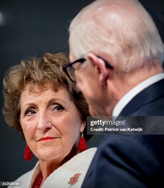 Princess Margriet of the Netherlands and her husband Pieter van Vollenhoven attend the opening of the exhibition of Canadian Inuit Art in the...