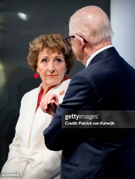 Princess Margriet of the Netherlands and her husband Pieter van Vollenhoven attend the opening of the exhibition of Canadian Inuit Art in the...