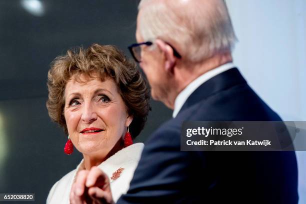 Princess Margriet of the Netherlands and her husband Pieter van Vollenhoven attend the opening of the exhibition of Canadian Inuit Art in the...