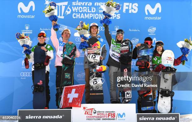 Zoi Sadowski Synnott of New Zealand , Nicolas Huber of Switzerland , Seppe Smits of Belgium , Laurie Blouin of Canada , Chris Corning of the United...