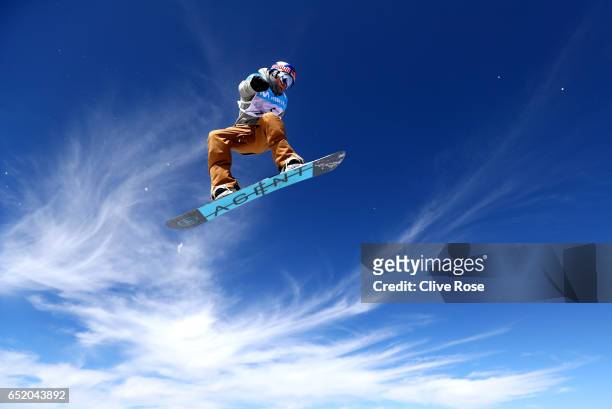 Seppe Smits of Belgium competes during the Women's Slopestyle Final on day four of the FIS Freestyle Ski and Snowboard World Championships 2017 on...