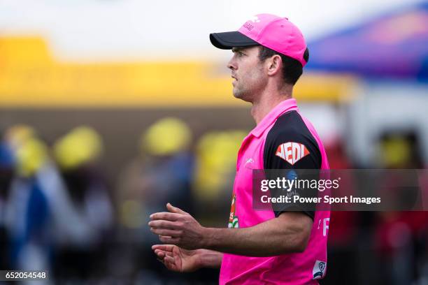 James Franklin of Hung Hom JD Jaguars bowls during the Hong Kong T20 Blitz match between City Kaitak and Hung Hom JD Jaguars at Tin Kwong Road...