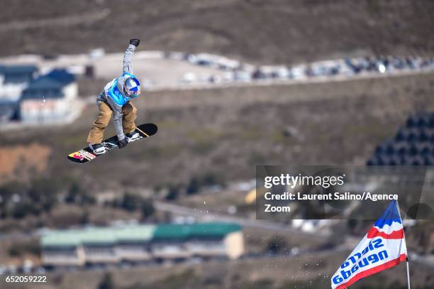 Seppe Smits of Belgium wins the gold medal during the FIS Freestyle Ski & Snowboard World Championships Slopestyle on March 11, 2017 in Sierra...