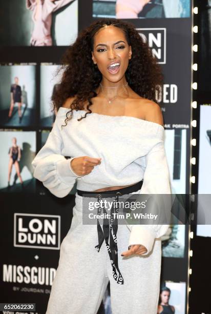 Jourdan Dunn launches the 'Lon Dunn+ Missguided' collection at Missguided's Westfield Store on March 11, 2017 at Westfield Stratford in London,...