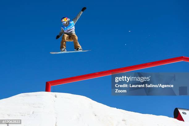 Seppe Smits of Belgium wins the gold medal during the FIS Freestyle Ski & Snowboard World Championships Slopestyle on March 11, 2017 in Sierra...