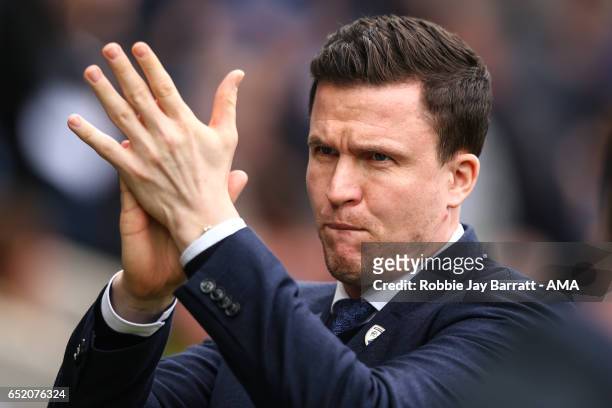 Gary Caldwell head coach / manager of Chesterfield during the Sky Bet League One match between Chesterfield and Shrewsbury Town at Proact Stadium on...
