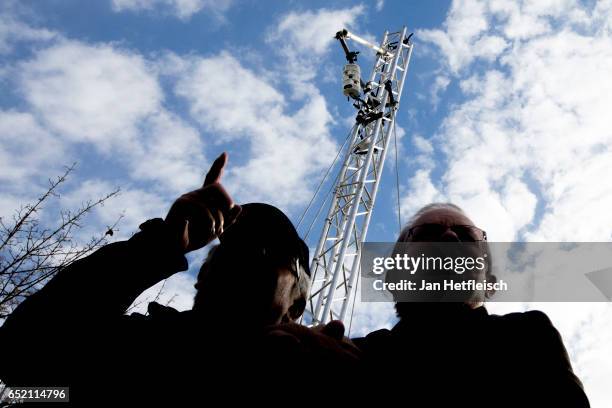 New digital video camera is seen during the soccer game of VfB Eichstatt and TSV Aubstadt on March 11, 2017 in Eichstatt, Germany. The Bavarian...
