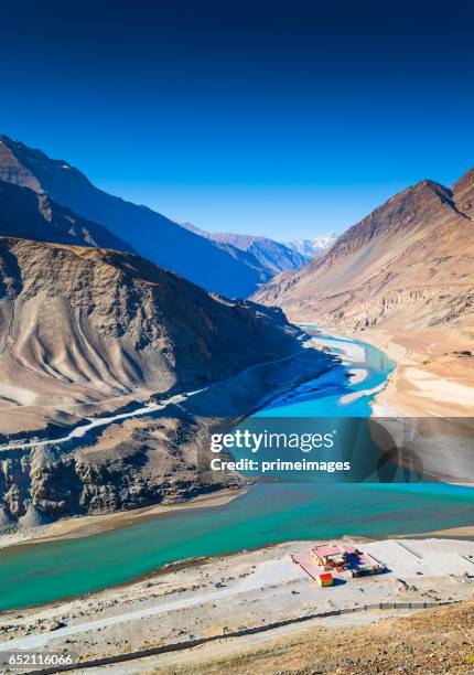 panorama av naturen och landskapet utsikt i leh ladakh indien - ladakh bildbanksfoton och bilder